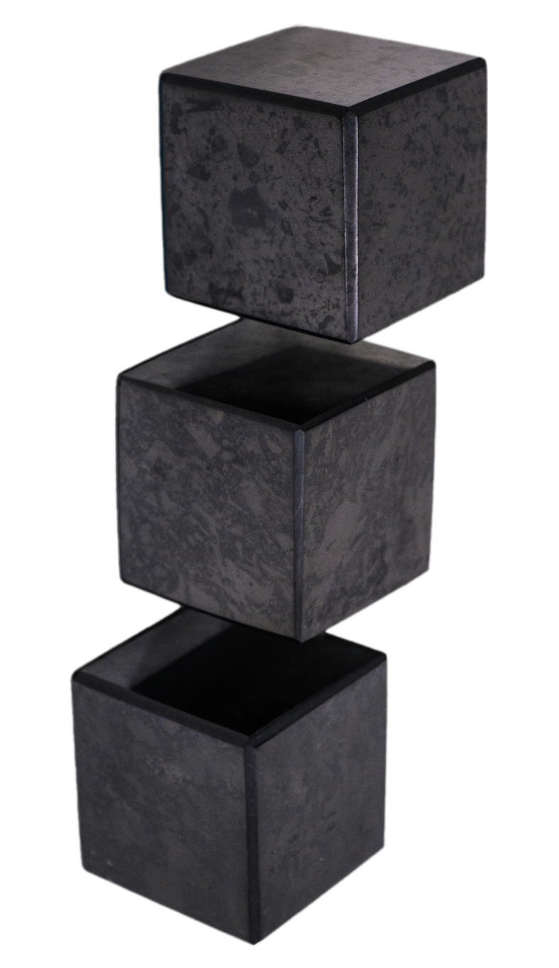 Stacked shungite cubes with polished finish for EMF protection on sale